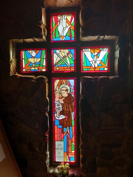 Stained glass in the underground Catholic Church